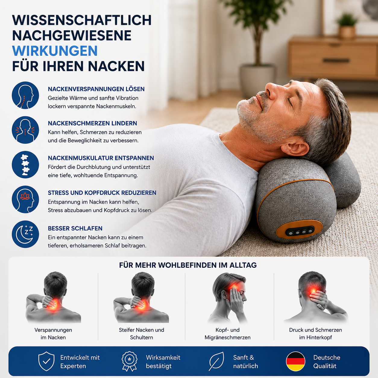 wirbelfrei – 3 in 1 Nackenkissen