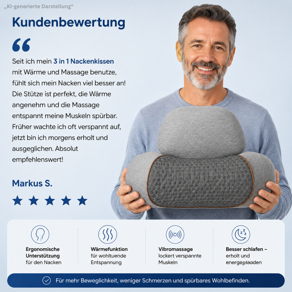 wirbelfrei – 3 in 1 Nackenkissen